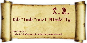 Kálmánczi Mihály névjegykártya
