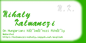 mihaly kalmanczi business card